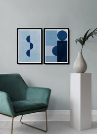 Wallity Cuadro decorativo enmarcado Multicolor (2 Piezas)